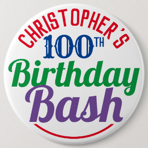 Macaron Rond 15,2 Cm Fête de l'âge 100e anniversaire Bouton