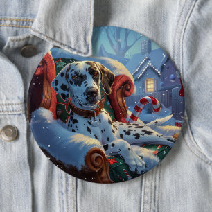 Macaron Rond 15,2 Cm Fête de Noël des Chiens de Dalmatie