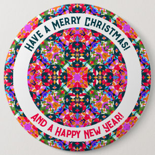 Macaron Rond 15,2 Cm Fête de Noël moderne colorée et joyeuse personnali