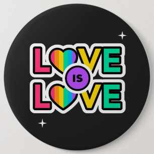 Macaron Rond 15,2 Cm Fierté. L'amour est l'amour. Bouton Couleurs gai a