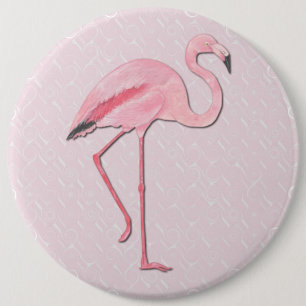 Macaron Rond 15,2 Cm Flamant rose COLOSSAL, épingles boutons de 6 pouce