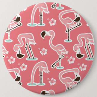 Macaron Rond 15,2 Cm Flamant rose rose répétant le bouton de motif