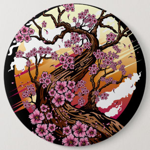 Macaron Rond 15,2 Cm Fleur de cerisier sauvage