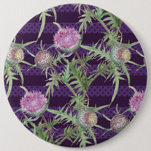 Macaron Rond 15,2 Cm Fleur de chardon violet