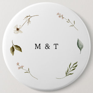 Macaron Rond 15,2 Cm Fleur sauvage à fleurs élégante décoration minimal