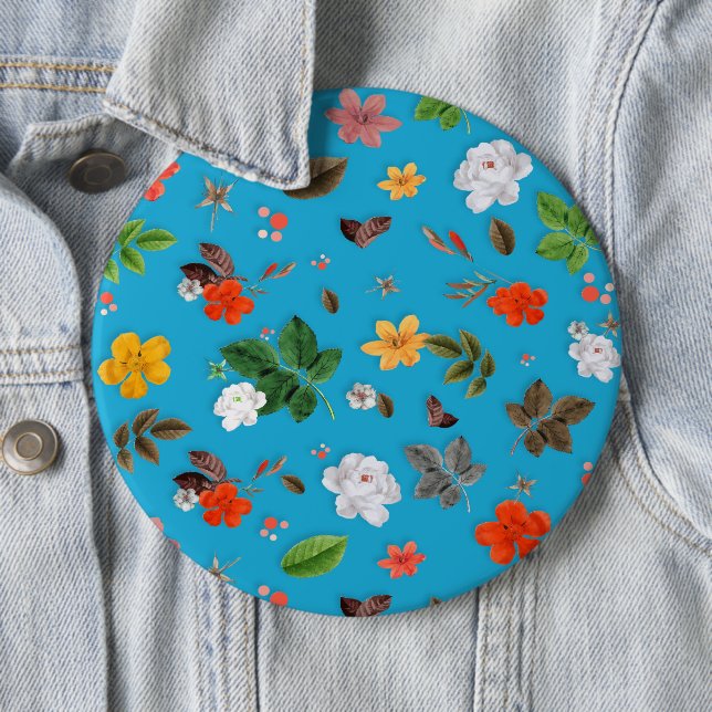 Macaron Rond 15,2 Cm Fleurs jaunes et roses blanches 24 (En situation)