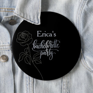 Macaron Rond 15,2 Cm Floral Black Gothique Bachelorette Party