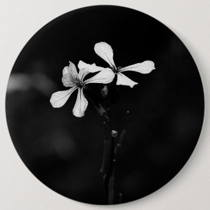 Macaron Rond 15,2 Cm floral noir et blanc minimal