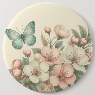 Macaron Rond 15,2 Cm Flore de style vintage/papillon de printemps Mug