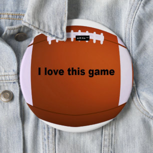 Macaron Rond 15,2 Cm Football Américain : J'Aime Ce Jeu
