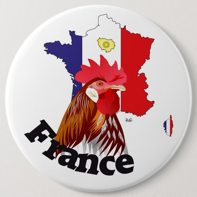 Macaron Rond 15,2 Cm France Button (Devant)