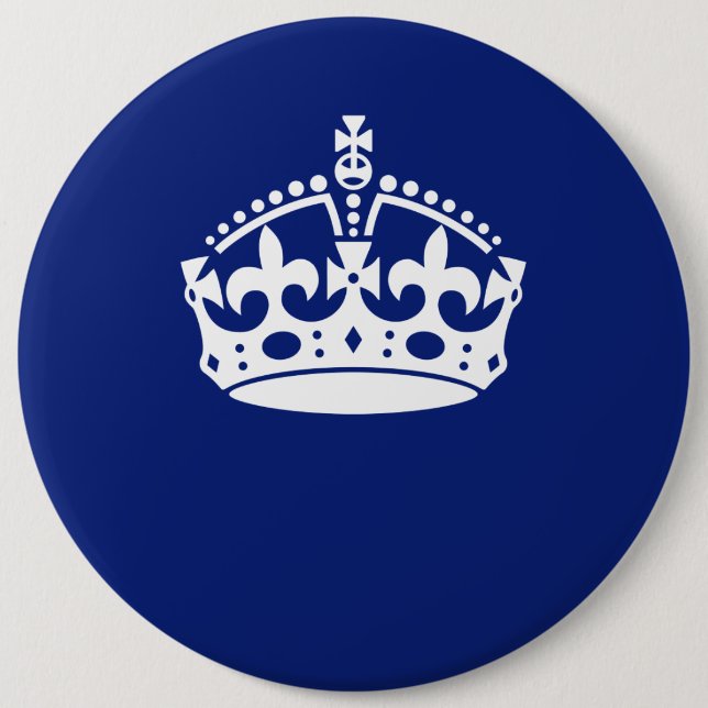 Macaron Rond 15,2 Cm Gardez le calme sur le Décor bleu marine (Devant)