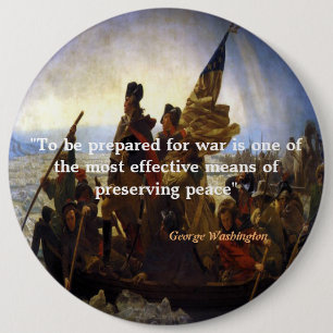 Macaron Rond 15,2 Cm George Washington Citation sur la guerre et la pai