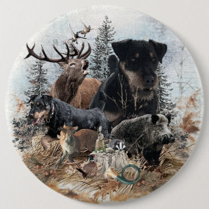 Macaron Rond 15,2 Cm German Hunting Terrier (Jagdterrier)  