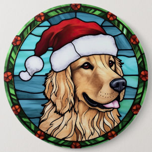 Macaron Rond 15,2 Cm Golden Retriever Stainverre Noël