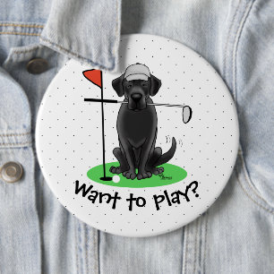 Macaron Rond 15,2 Cm Golf Black Labrador Retriever Dog - mignonne