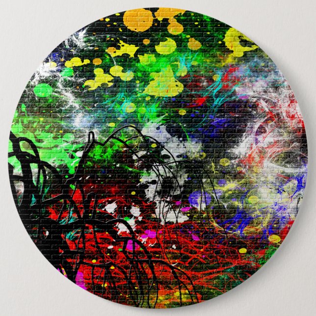 Macaron Rond 15,2 Cm Graffiti Brick Wall (Devant)