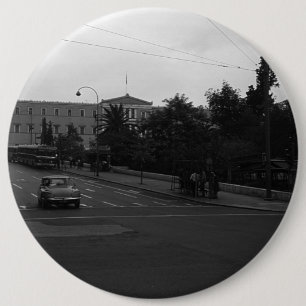 Macaron Rond 15,2 Cm Grèce vintage Delphes Ancien palais Athènes 1970