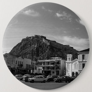 Macaron Rond 15,2 Cm Grèce vintage Nafplion château vénitien 1970