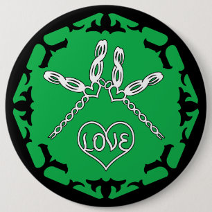 Macaron Rond 15,2 Cm Green Heart Chakra "Love" Dragonfly Design
