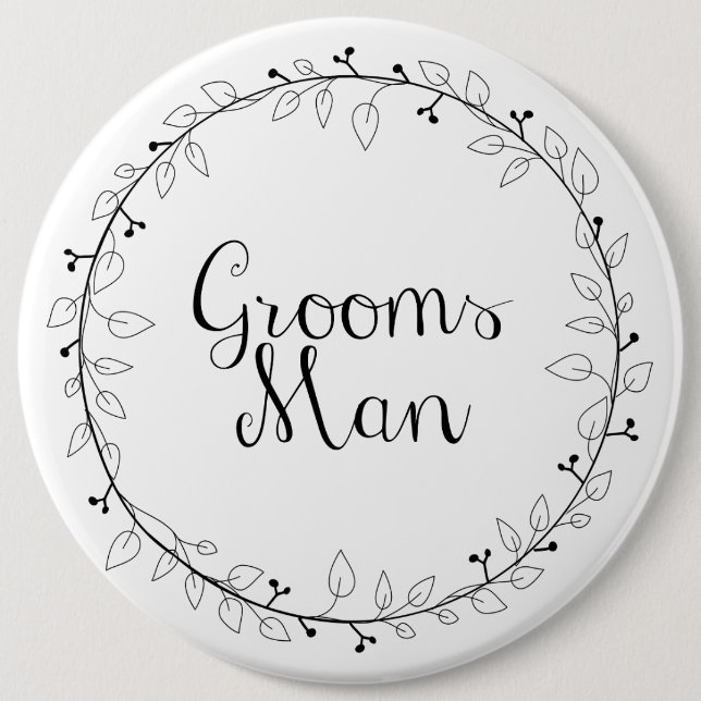 Macaron Rond 15,2 Cm Groomsman épousant les étiquettes nommées (Devant)