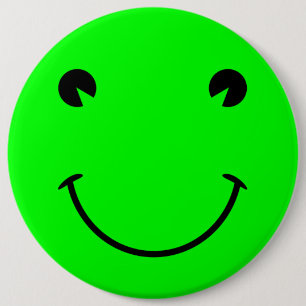 Macaron Rond 15,2 Cm Grosse Grenouille Verte Souriant Lime