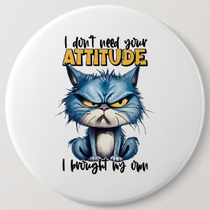 Macaron Rond 15,2 Cm Grumpy Chat Attitute drôle Animal Sarcastique dire