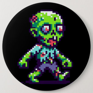 Macaron Rond 15,2 Cm Halloween 8 bits drôle zombie