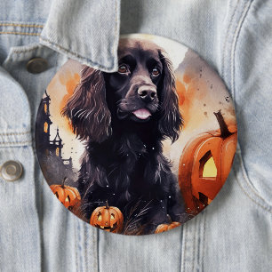 Macaron Rond 15,2 Cm Halloween Cocker Spaniel Avec Citrouilles