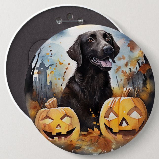 Macaron Rond 15,2 Cm Halloween Nouvelle-Écosse avec la peur Citrouille (Devant & derrière)