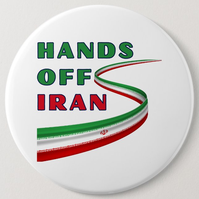 Macaron Rond 15,2 Cm Hands Off Iran (Devant)