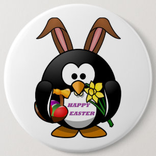 MACARON ROND 15,2 CM "HAPPY EASTER" PENGUIN BUNNY