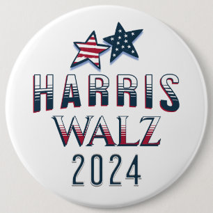 Macaron Rond 15,2 Cm Harris et Walz Democrat POTUS 2024 Large