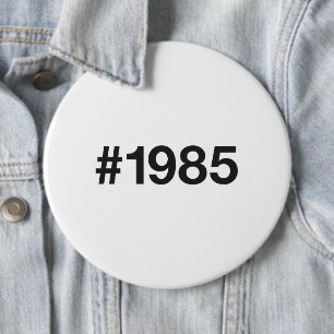Macaron Rond 15,2 Cm Hashtag 1985 40 Anniversaire