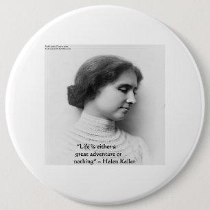 Macaron Rond 15,2 Cm Helen Keller "Life Is Adventure" Wisdom Quote Gift