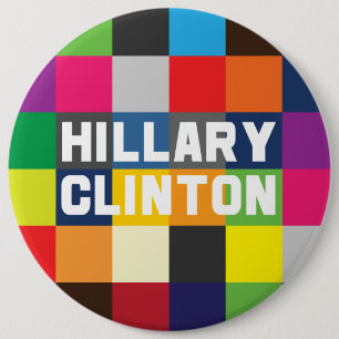Macaron Rond 15,2 Cm Hillary Clinton colorée 2016 boutons