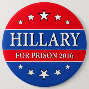 Macaron Rond 15,2 Cm "HILLARY POUR LA PRISON 2016" 6 pouces