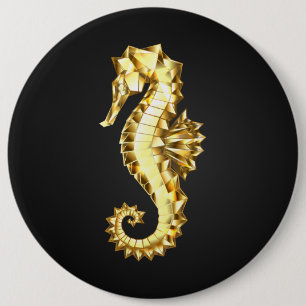 Macaron Rond 15,2 Cm Hippocampe Polygonal Or