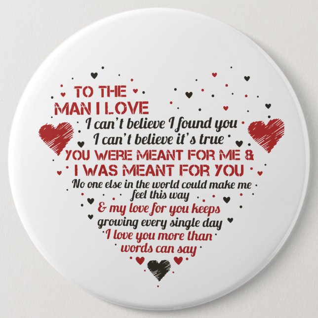 Macaron Rond 15,2 Cm homme romantique amour mot art Valentine Holiday (Devant)