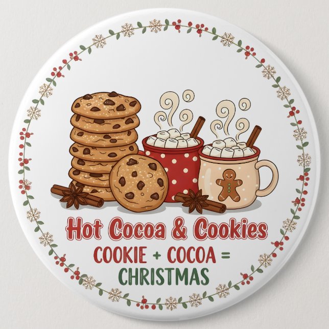 Macaron Rond 15,2 Cm Hot Cocoa & Cookies Christmas (Devant)