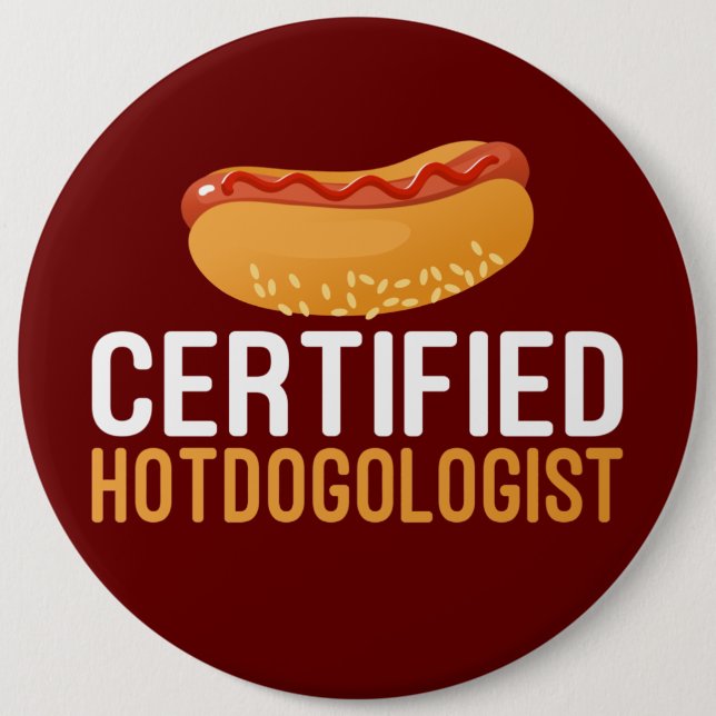 Macaron Rond 15,2 Cm Hotdogs, hotdogologiste Épingles de loisirs (Devant)