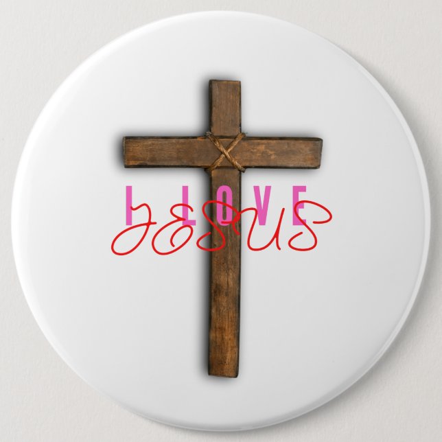 Macaron Rond 15,2 Cm I Love Jesus Femmes (Devant)