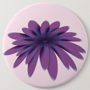 Macaron Rond 15,2 Cm Illustration de fleur de marguerite violette   Bot