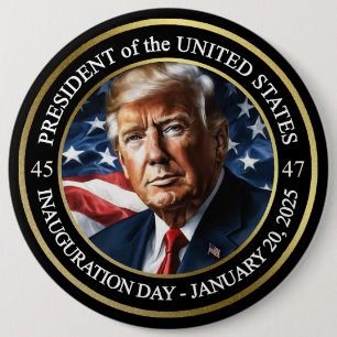 Macaron Rond 15,2 Cm Inauguration 2025 du président Donald Trump
