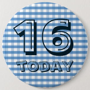 Macaron Rond 15,2 Cm Insigne d'anniversaire - 16 aujourd'hui