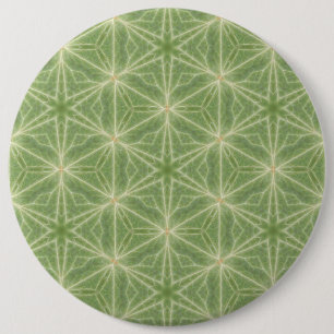 Macaron Rond 15,2 Cm Insigne vert de dessin géométrique de feuille de