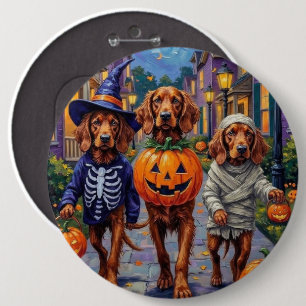 Macaron Rond 15,2 Cm Irish Red Setter Trick-or-Treating Halloween