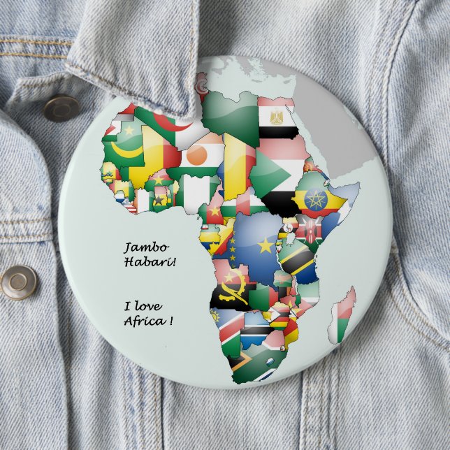 Macaron Rond 15,2 Cm Jambo Habari Afrique ! J'aime l'Afrique (En situation)