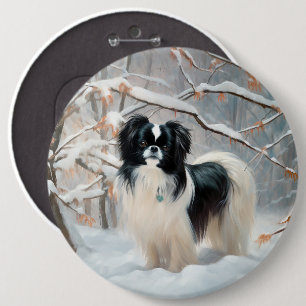 Macaron Rond 15,2 Cm Japanese Chin Qu'il neige Noël