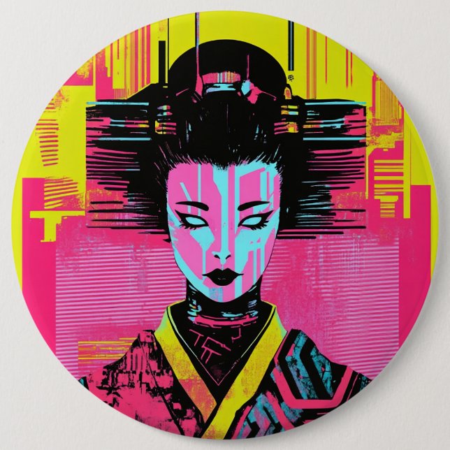 Macaron Rond 15,2 Cm Japanese samurai woman (Devant)